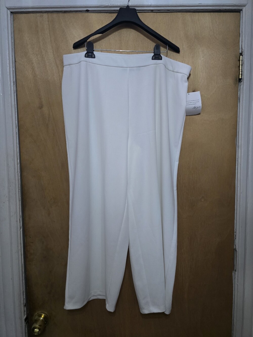 Dennis Basso Women's White Wide-Leg Dress Pants
